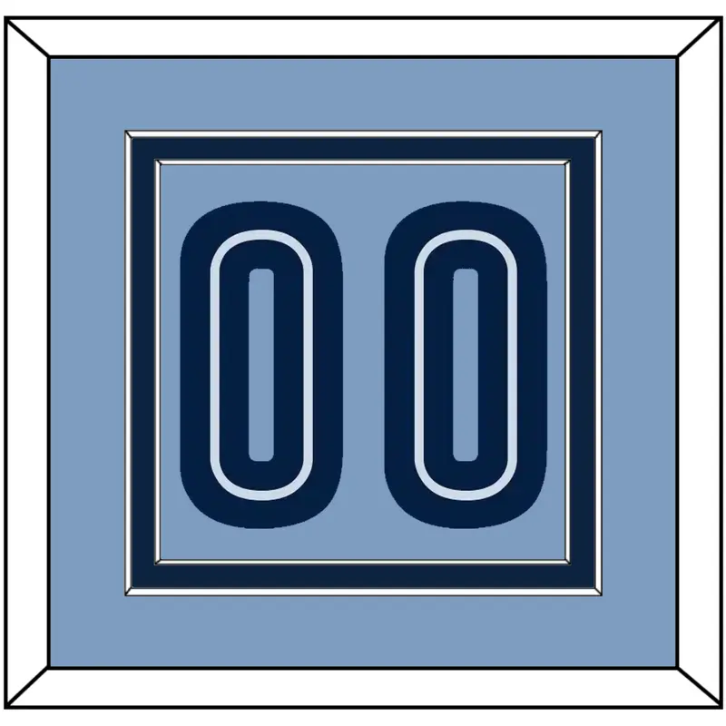 Memphis Number - Alternate Light Blue (2009-2010) - Double Mat 2