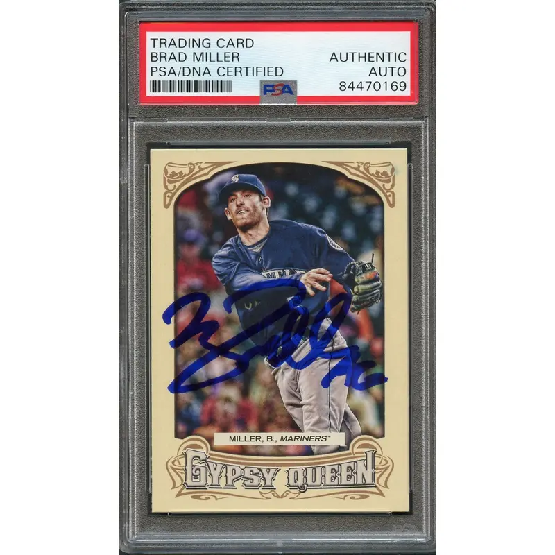 2014 Topps Gypsy Queen #177 Brad Miller Signed Card PSA Slabbed Auto Mariners