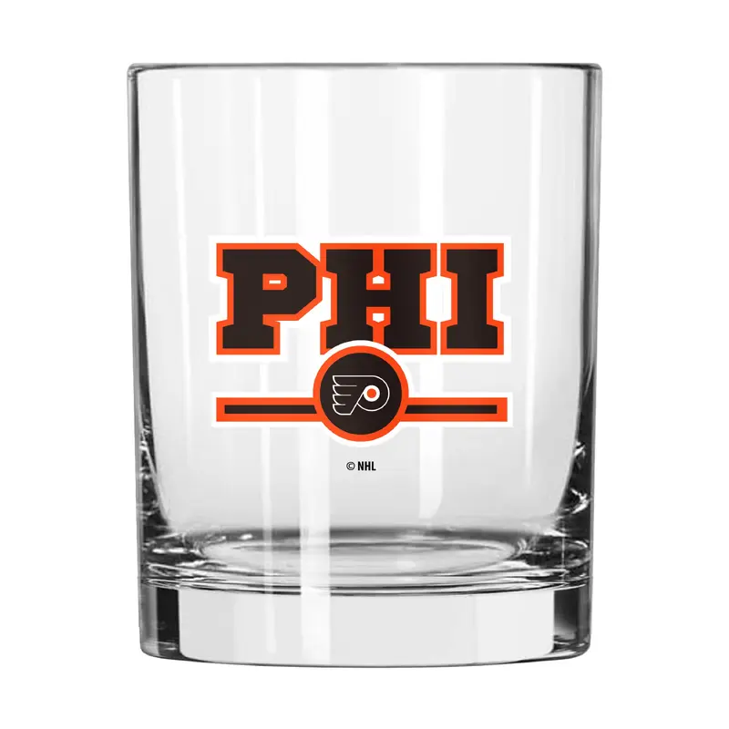 Philadelphia Flyers 14oz Letterman Rocks Glass