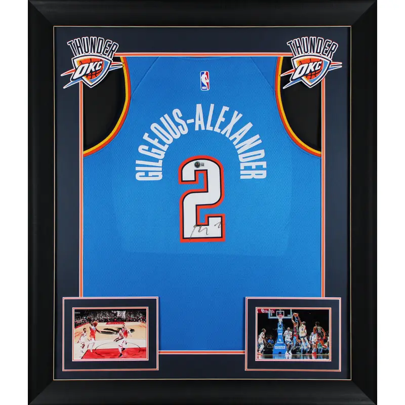Thunder Shai Gilgeous-Alexander Signed Blue Nike Framed Jersey BAS #BS78074