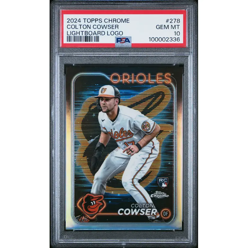 Colton Cowser 2024 Topps Chrome Lightboard Logo RC #278 PSA 10 Gem Mint