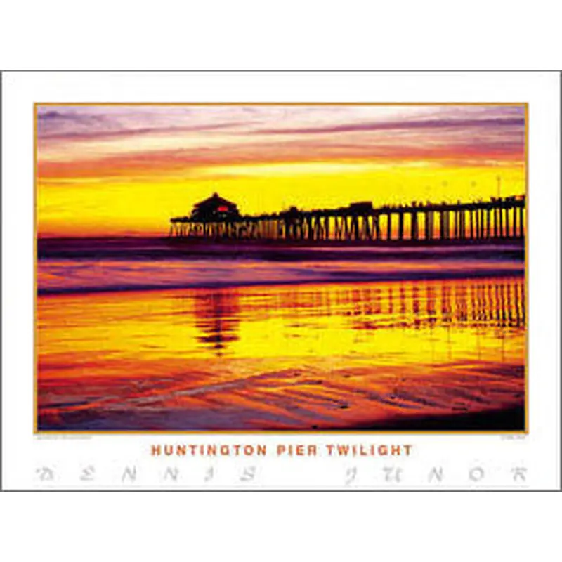 Surfing "Huntington Pier Twilight" Poster Print - Creation Captured