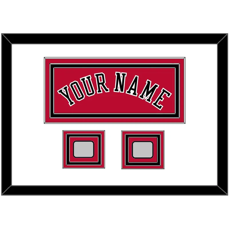 Chicago Name & 2 Champions Trophy Patches - Road Red (1986-2017) - Triple Mat 1