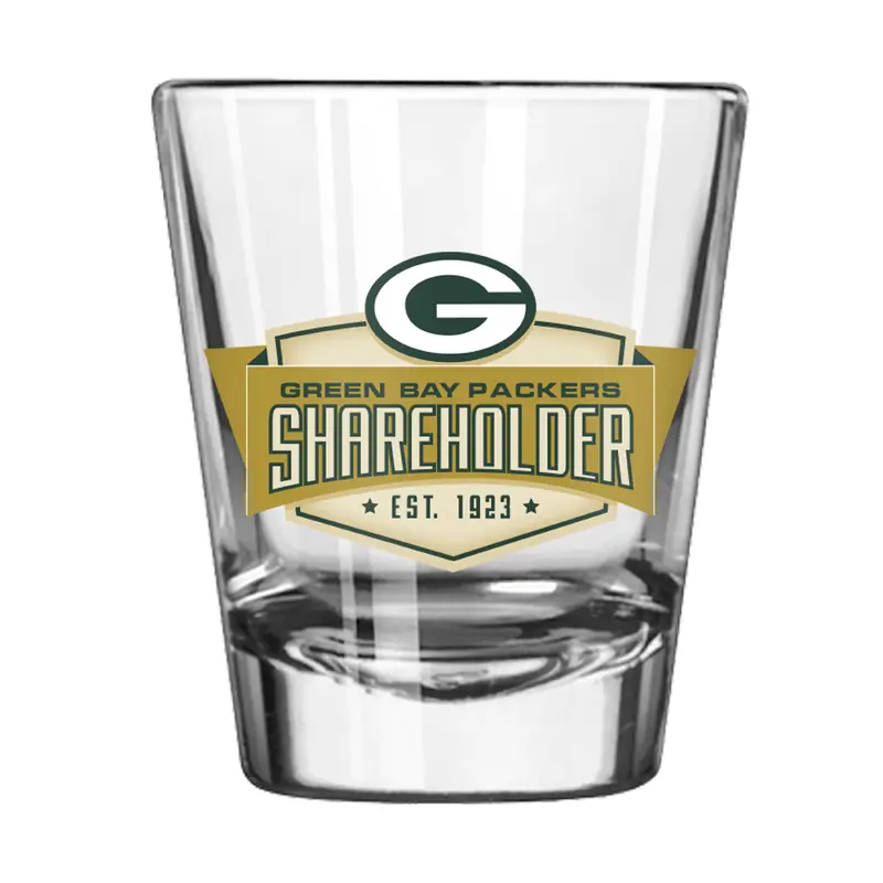 Green Bay Packers 2oz Shareholders Vertical Slogan Shot Glass