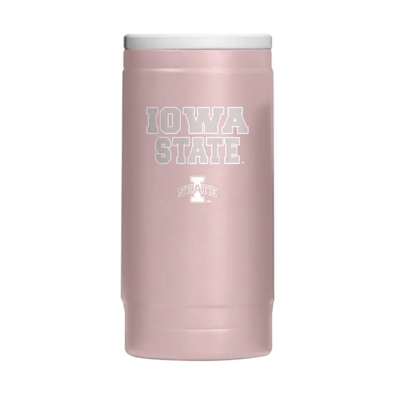 Iowa State  Stencil Powder Coat Slim Can Coolie
