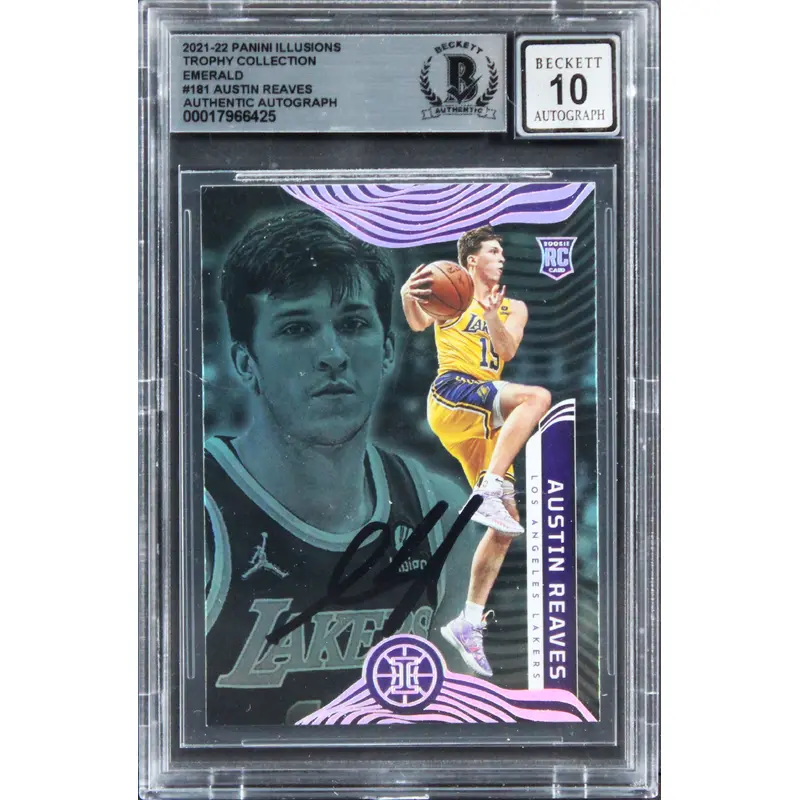 Austin Reaves Signed 2021 Panini Ill TC Em #181 Rookie Card Auto 10! BAS Slabbed