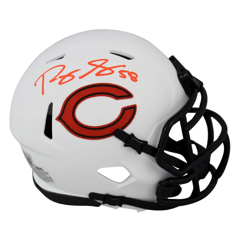 Bears Roquan Smith Authentic Signed Lunar Speed Mini Helmet BAS Witnessed