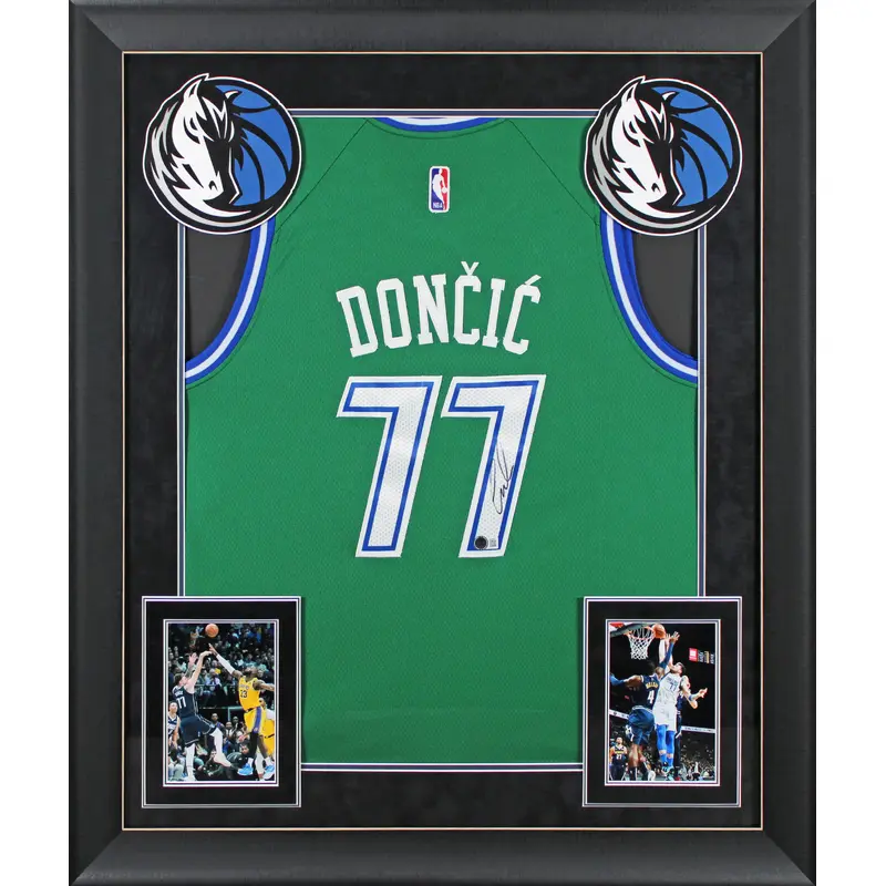 Mavericks Luka Doncic Authentic Signed Green Nike Swingman Jersey BAS #AE09634