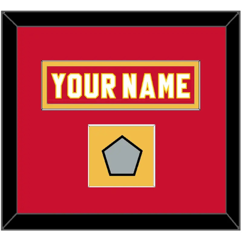 Calgary Nameplate & Stanley Cup Finals Jersey Patch - Road Red (1980-1994) - Single Mat 2