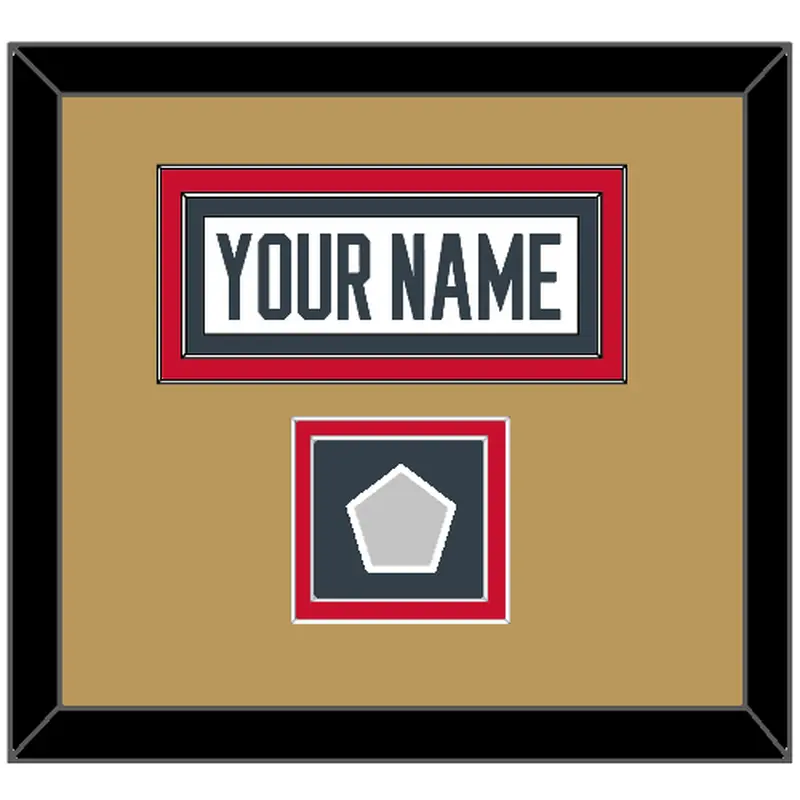 Vegas Nameplate & 2023 Stanley Cup Finals Patch - Road White - Double Mat 6