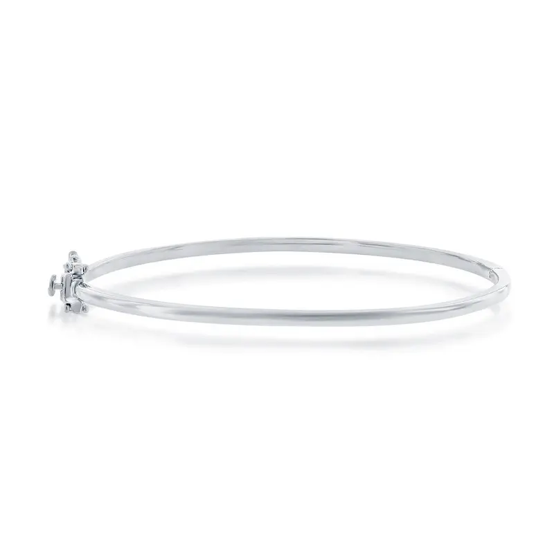 Sterling Silver 48x58mm Polished Oval Bangle