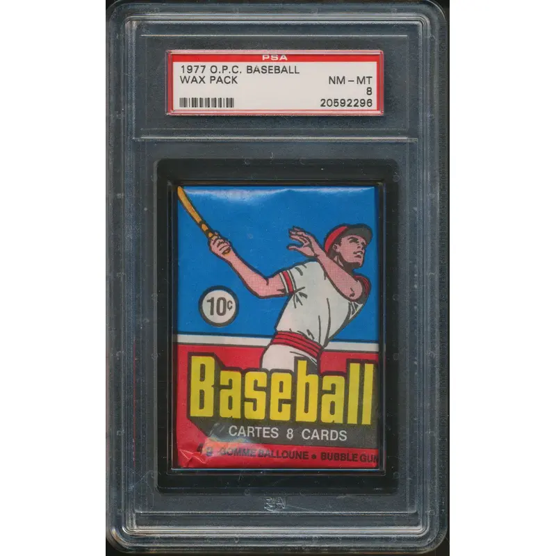 1977 OPC O-Pee-Chee Baseball Unopened Wax Pack PSA 8