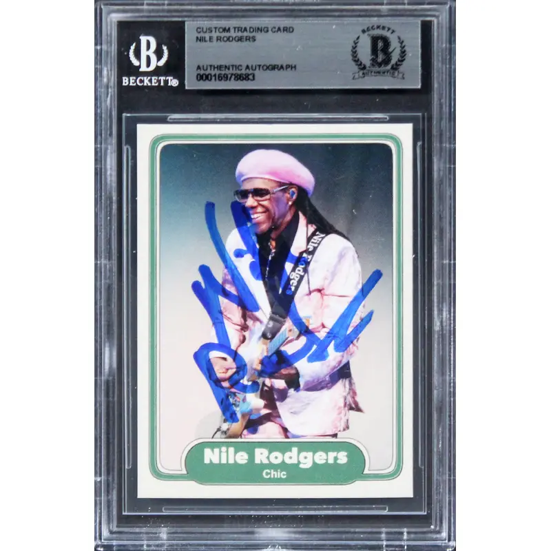 Nile Rodgers Chic Authentic Signed Custom Trading Card Autographed BAS Slabbed 2