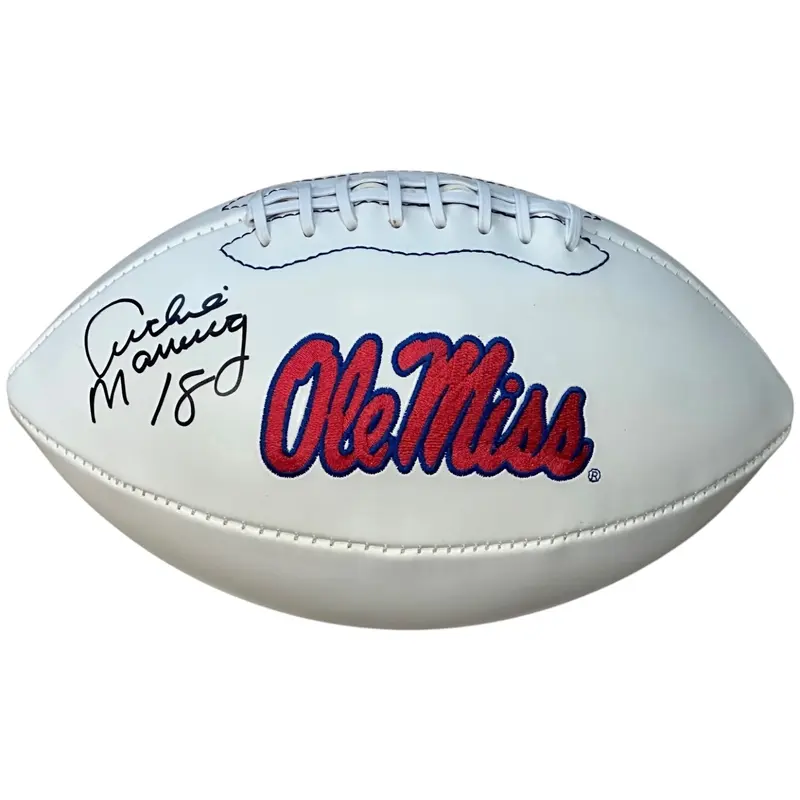 Archie Manning Autographed Ole Miss Rebels Logo Football - JSA