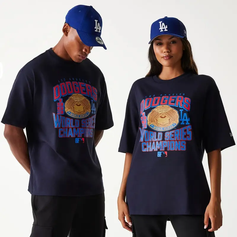 LA Dodgers MLB World Series Navy Oversized T-Shirt