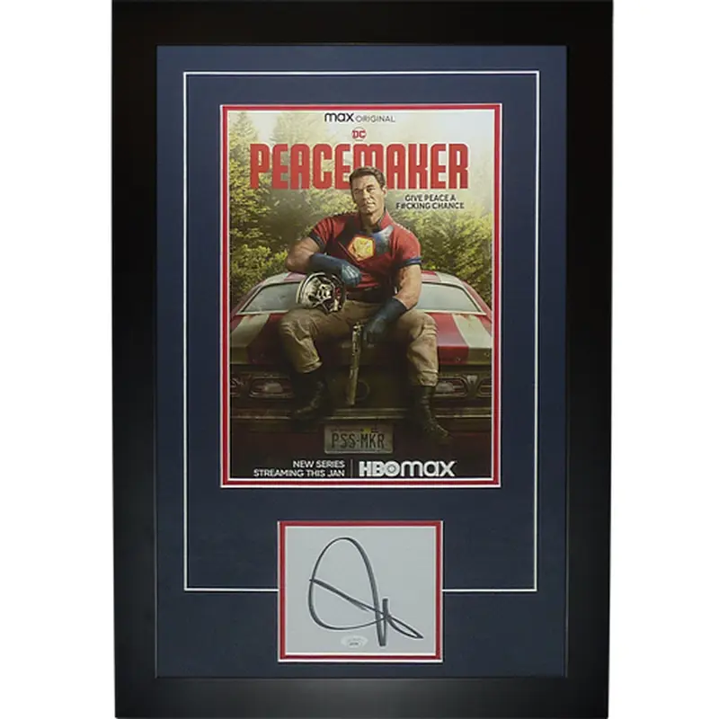 Peacemaker 11x17 TV Poster Deluxe Framed with John Cena Autograph - JSA