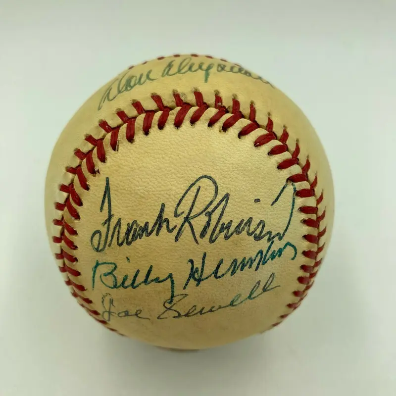Don Drysdale Whitey Ford Eddie Mathews Frank Robinson HOF Signed NL Baseball