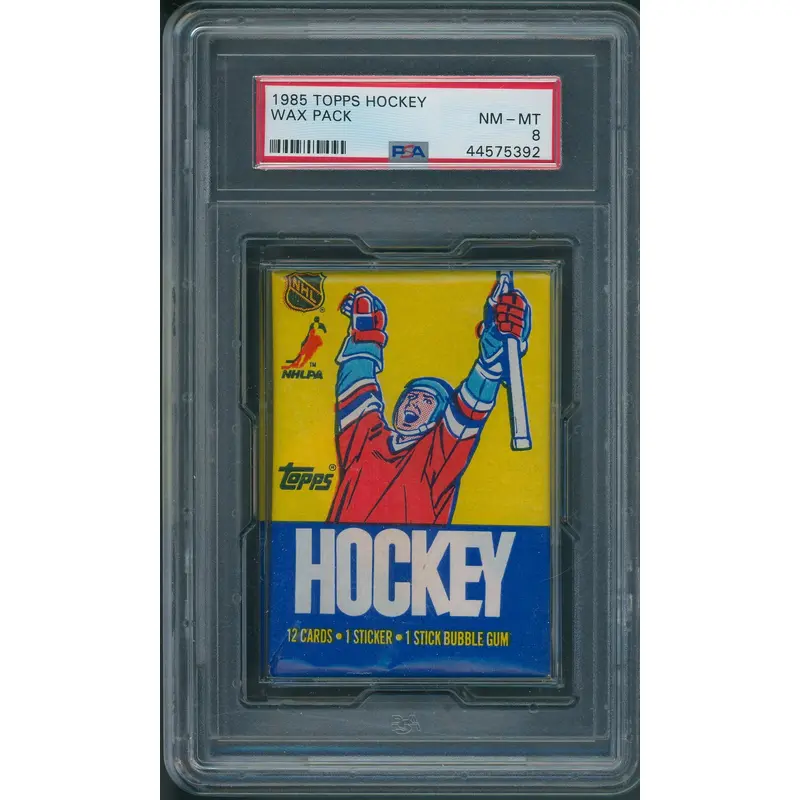 1985 Topps Hockey Unopened Wax Pack PSA 8