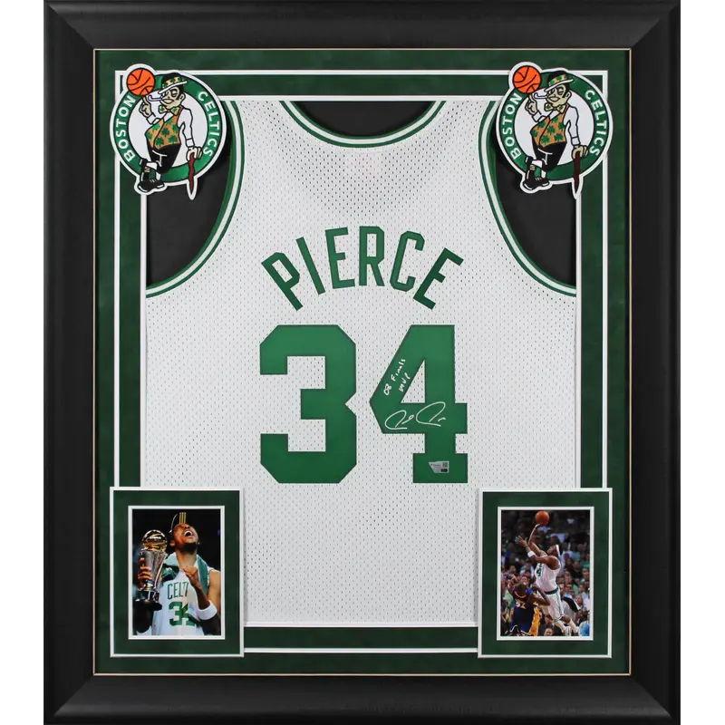Celtics Paul Pierce "08 Finals MVP" Signed White M&N HWC Framed Jersey Fan 2
