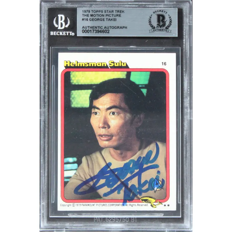 George Takei Signed 1979 Topps Star Trek The Motion Picture #16 Card BAS Slabbed