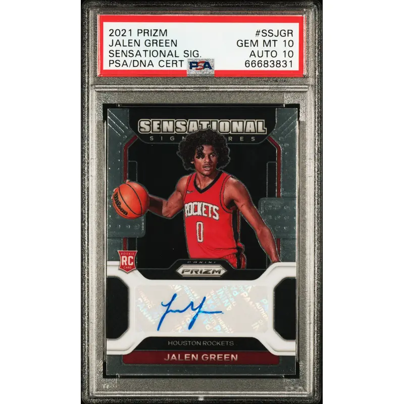 Jalen Green 2021 Panini Prizm Sensational Signatures PSA 10 Auto 10