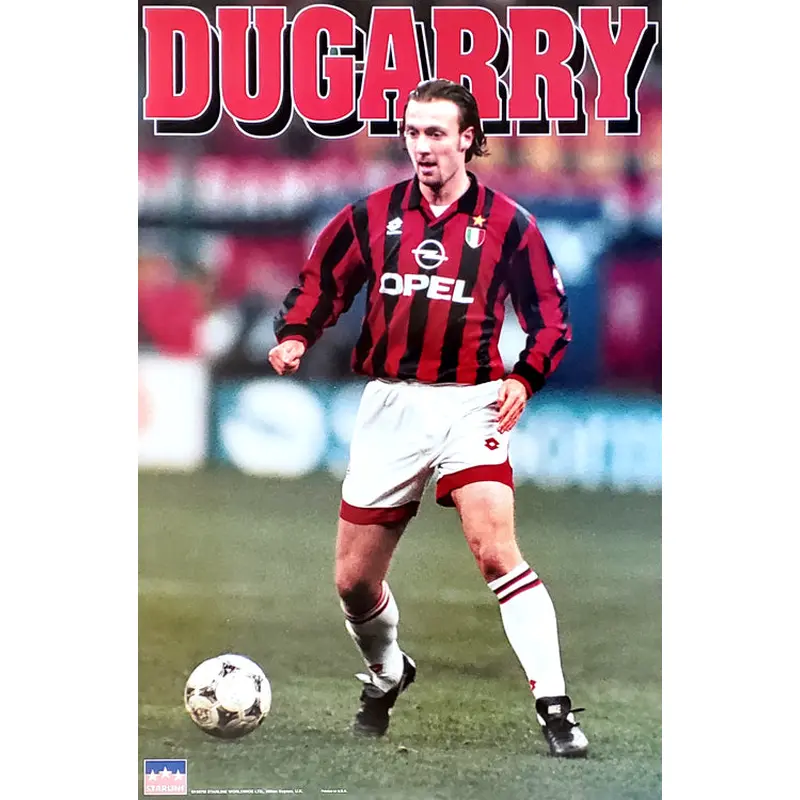 Christophe Dugarry "Superstar" AC Milan Football Soccer Action Poster - Starline 1997