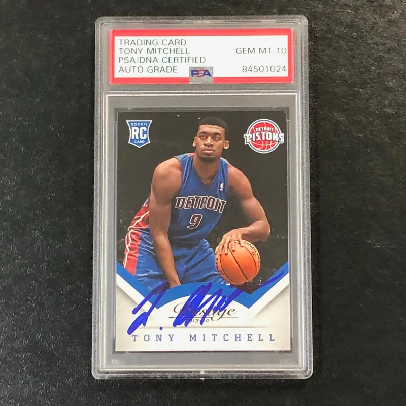 2013-14 Panini Prestige #196 Tony Mitchell Signed Card AUTO 10 PSA Slabbed RC Pistons
