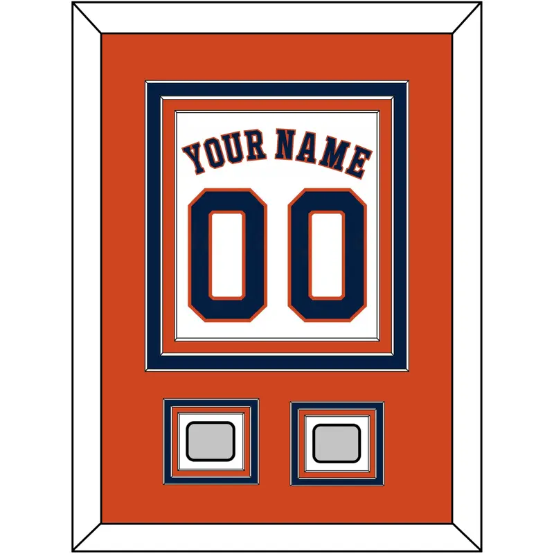 Houston Name, Number & 2 World Series Champions Patches - Home White - Triple Mat 3