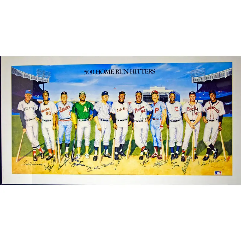 500 Home Run Signed Photo Mickey Mantle Ted Williams Willie Mays Hank Aaron JSA