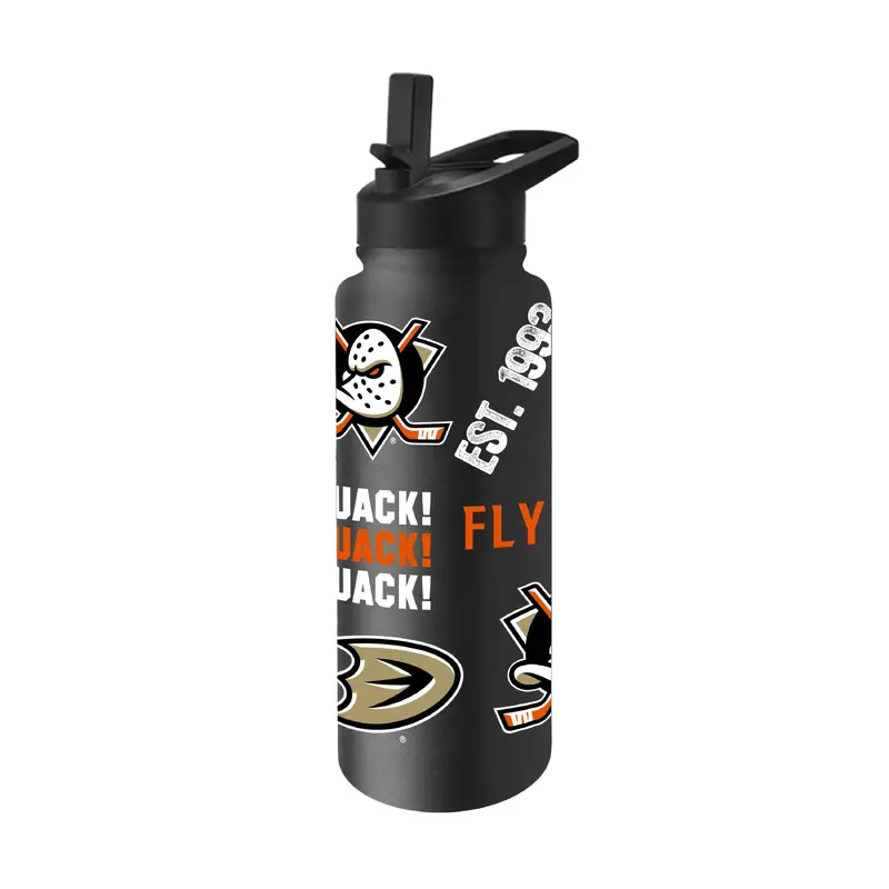 Anaheim Ducks Black 34oz Native Quencher Bottle