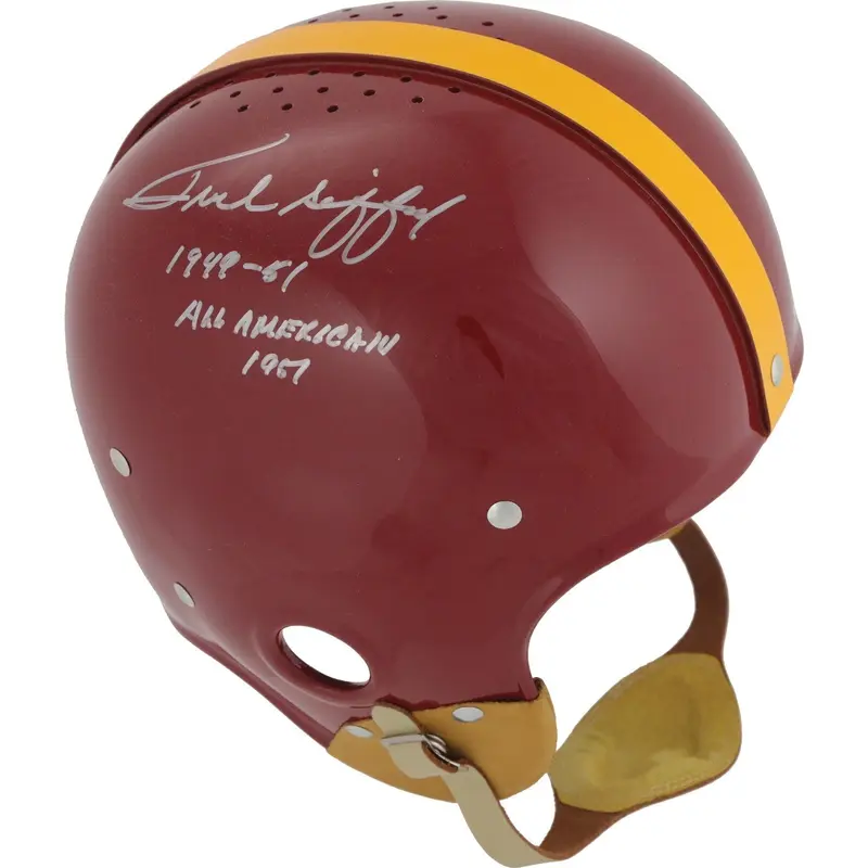 Frank Gifford Signed "1948-51, All-American 1957" Full Size USC Helmet PSA DNA