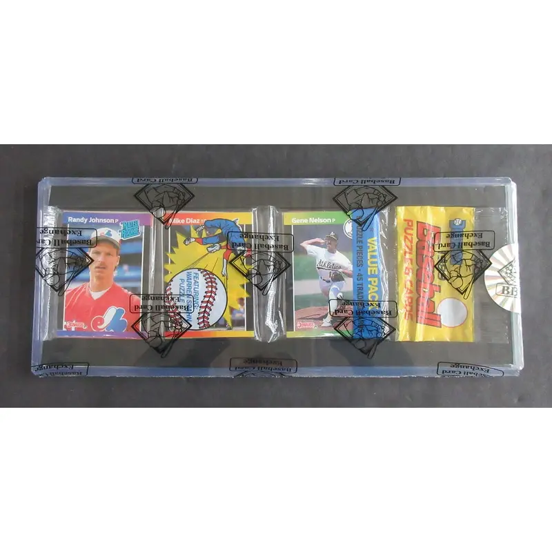 1989 Donruss Baseball Unopened Rack Pack (Randy Johnson Top) (BBCE)