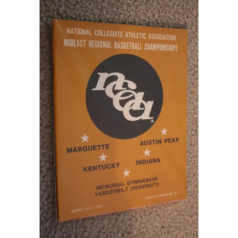 1973 NCAA Mideast Regional Basketball Program, Indiana, Kentucky, Marquette