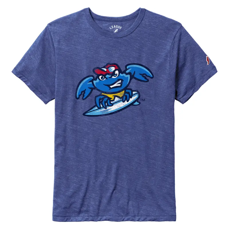 Jersey Shore BlueClaws Surfing Crab Royal Blue T-shirt
