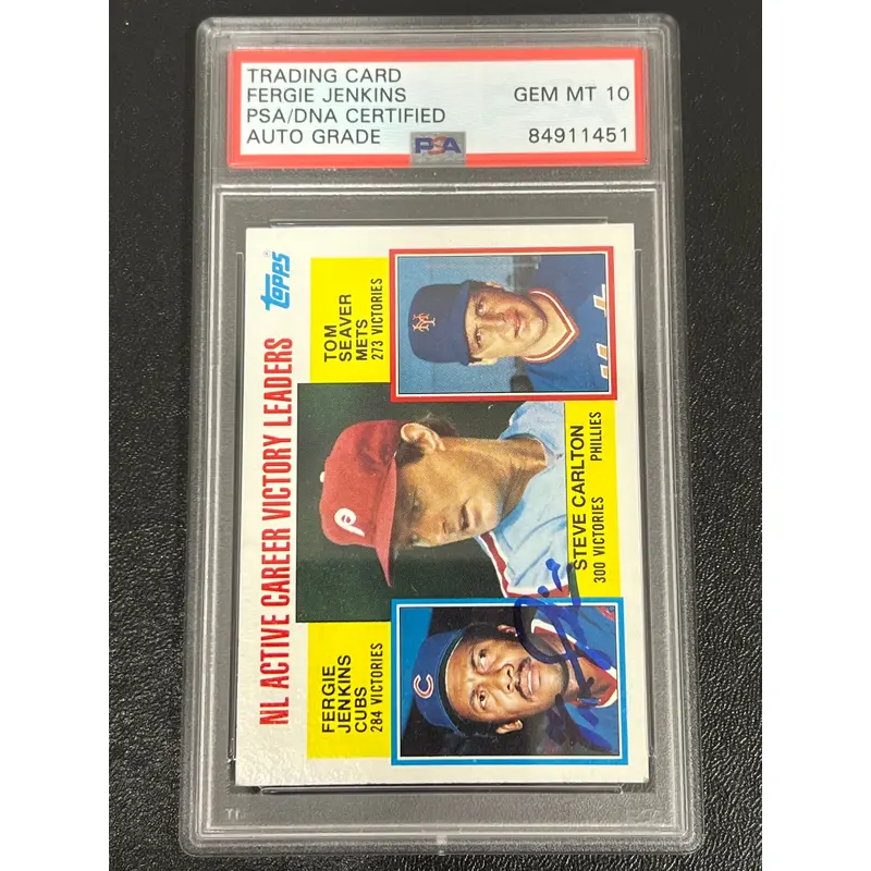 1984 Topps #706 Fergie Jenkins Signed Card AUTO PSA Slabbed Cubs