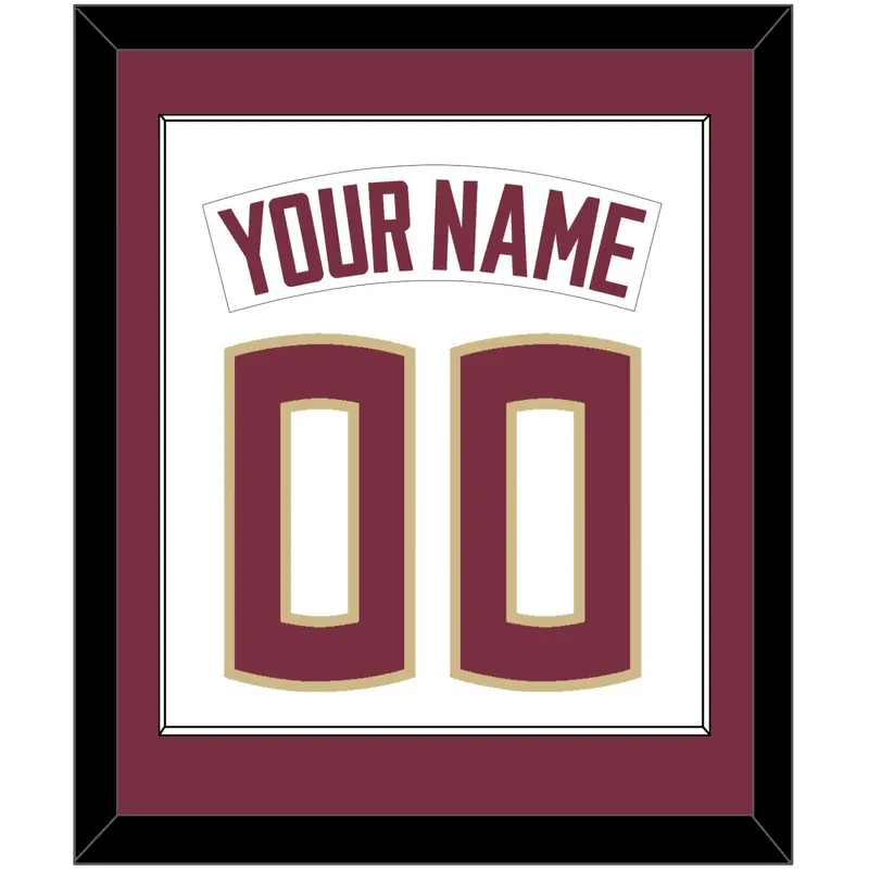 Florida State Baseball Nameplate & Number (Back) Combined - Home White - Single Mat 1