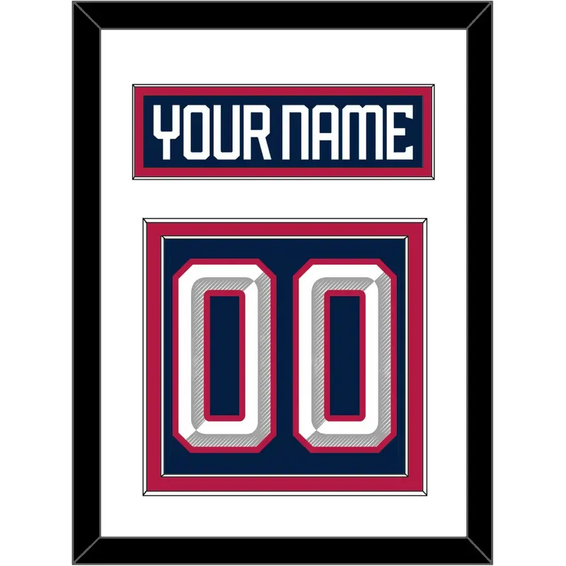 United States Men's Hockey Nameplate & Number (Back) - 2025 4 Nations Blue - Double Mat 1