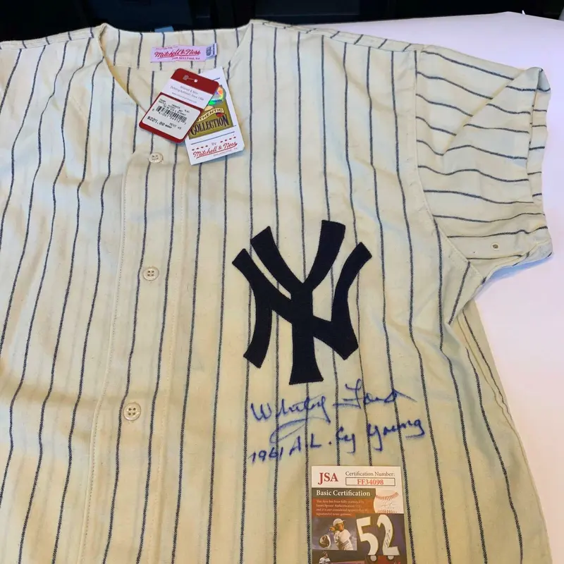 Whitey Ford "Cy Young" Signed 1961 New York Yankees Mickey Mantle Jersey JSA COA