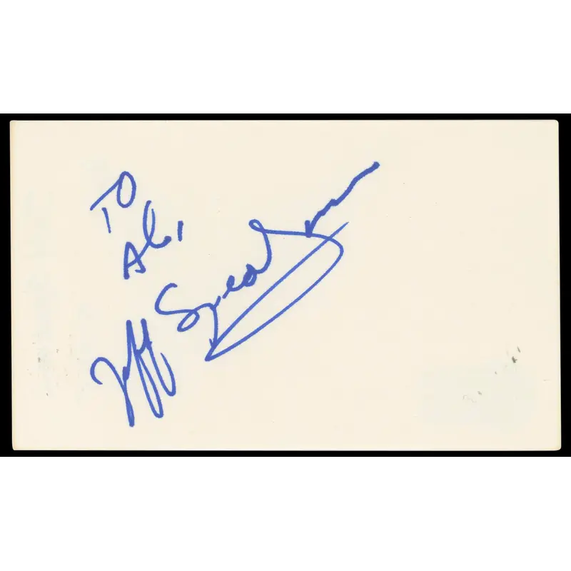 Jeff Speakman Street Knight "To Al" Authentic Signed 3x5 Index Card BAS #BN33326