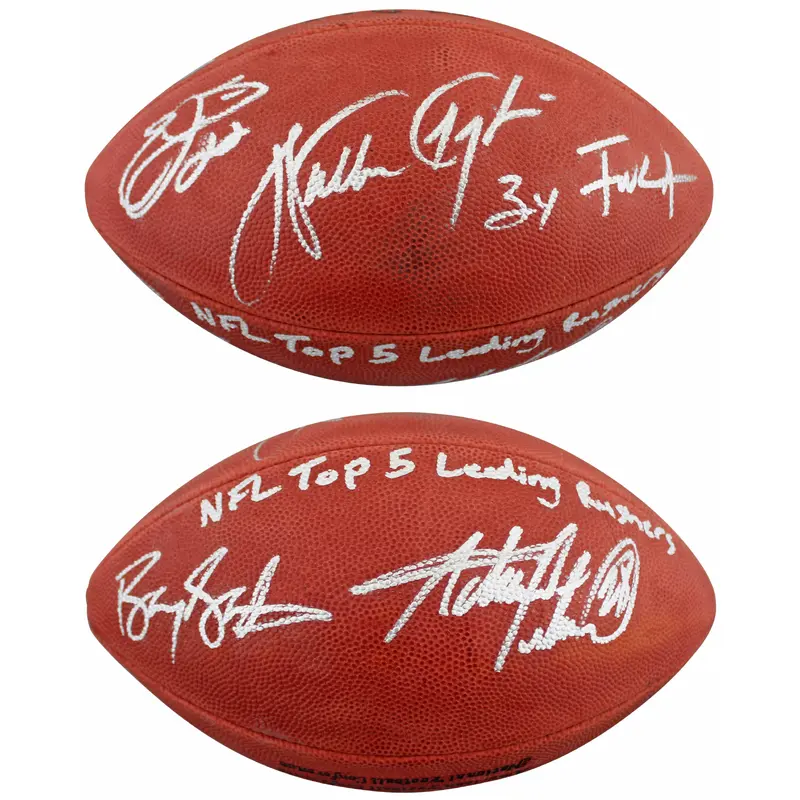 NFL Leading Rushers (5) Payton Smith Sanders Signed Official Nfl Football BAS 3