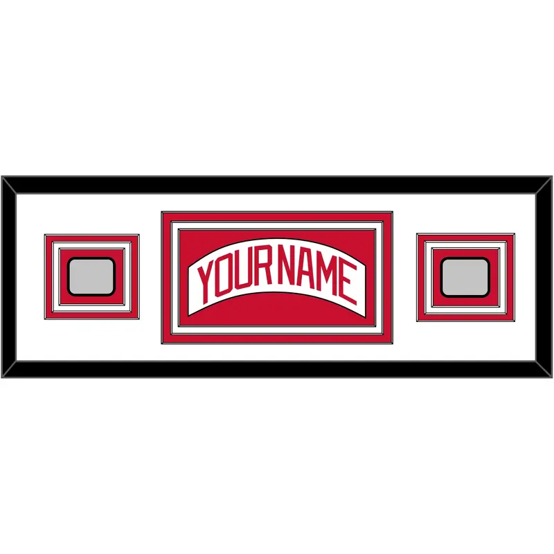 Detroit Nameplate & 2 Stanley Cup Finals Patch - Home White (1997-2007) - Triple Mat 2