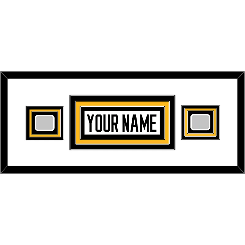 Pittsburgh Nameplate & 2 Stanley Cup Finals Patches - Home White (1988-1992) - Triple Mat 4