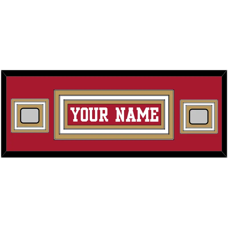 San Francisco Nameplate & 2 Super Bowl Patches - Home Red - Triple Mat 4