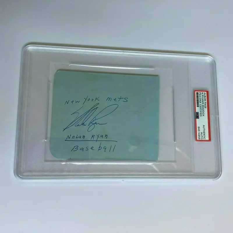 1960's Nolan Ryan Early Career Signed Autographed Page New York Mets PSA DNA COA
