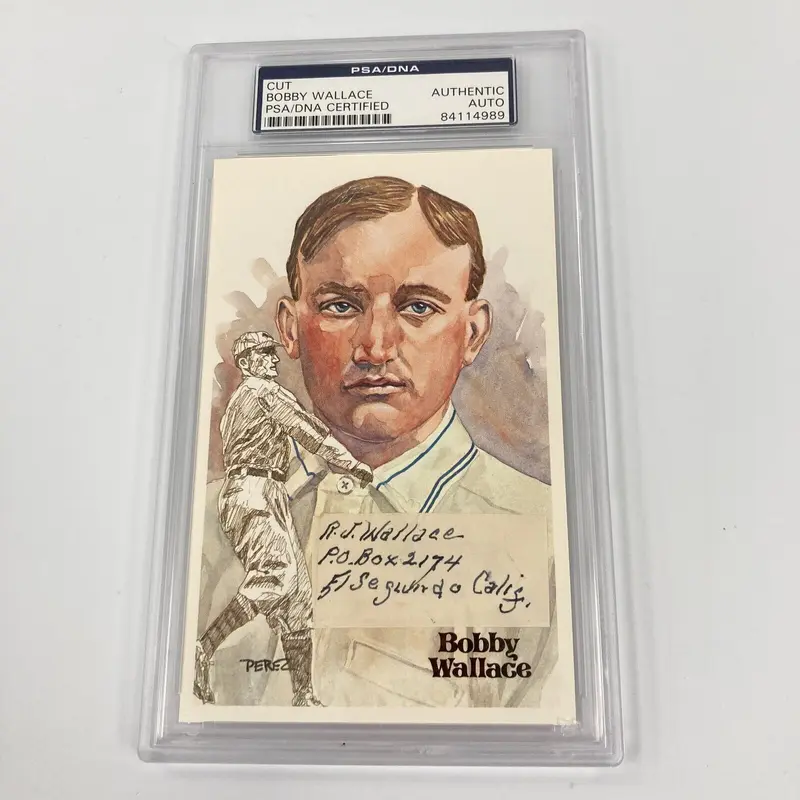 Bobby Wallace Signed Hall Of Fame Perez Steele Postcard Cut Signature PSA DNA