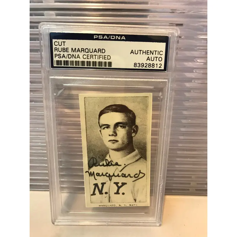 Rube Marquard Signed Autographed t206 Reprint Card PSA DNA COA