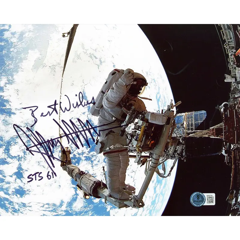 Jeff Hoffman "Best Wishes STS 61" Signed 8x10 Horizontal Photo BAS #BM56784