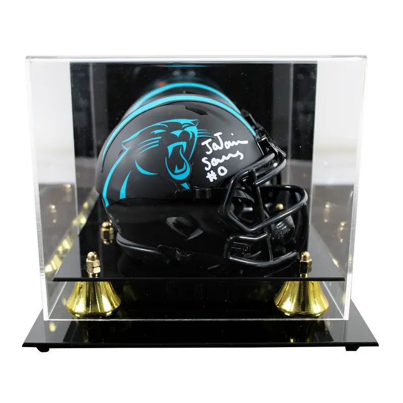 Panthers Ja'Tavion Sanders Signed Eclipse Speed Mini Helmet W/ Case BAS Witness