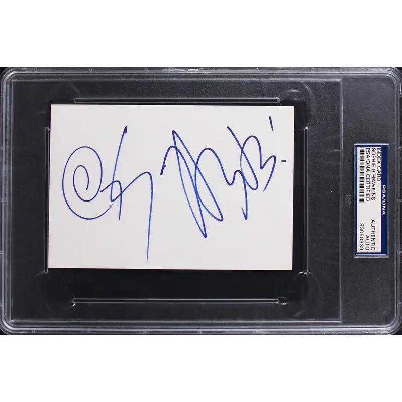 Sophie B Hawkins Tongues and Tails Authentic Signed 4x6 Index Card PSA/DNA Slab