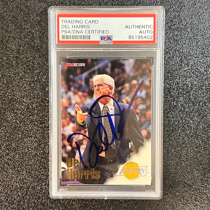 1997 Fleer Skybox #261 Del Harris Signed Card AUTO PSA Slabbed Lakers